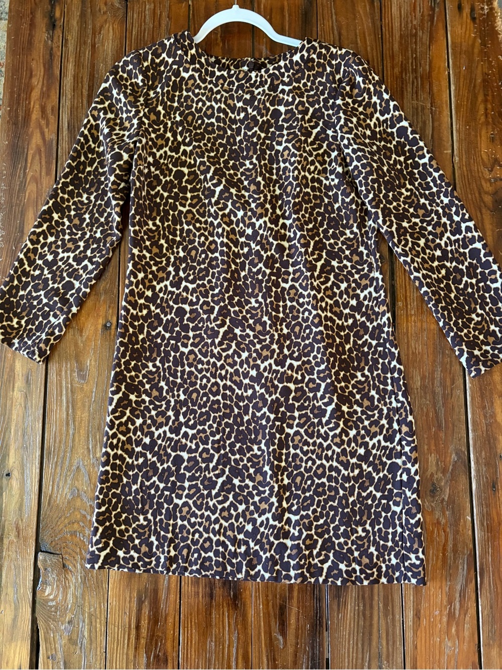 J. Crew Brown and Tan Leopard Print Dress